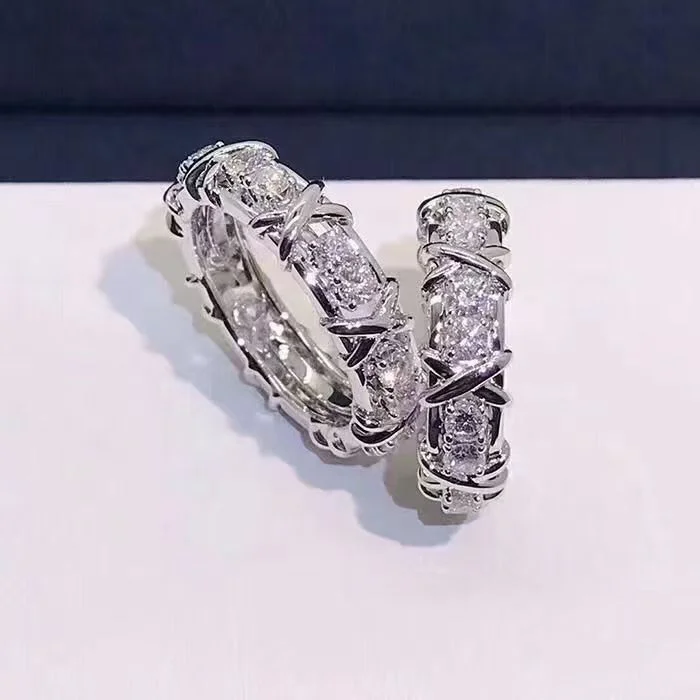 Tiffany  Co. Edge Cross Pavé-Effect Ring Silver-Tone product view 2