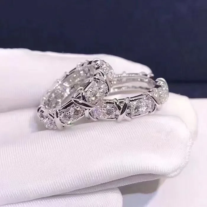 Tiffany  Co. Edge Cross Pavé-Effect Ring Silver-Tone product view 3