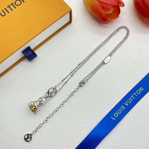 Louis Vuitton Sculptural Rabbit Pendant Necklace Silver-Tone product view 5