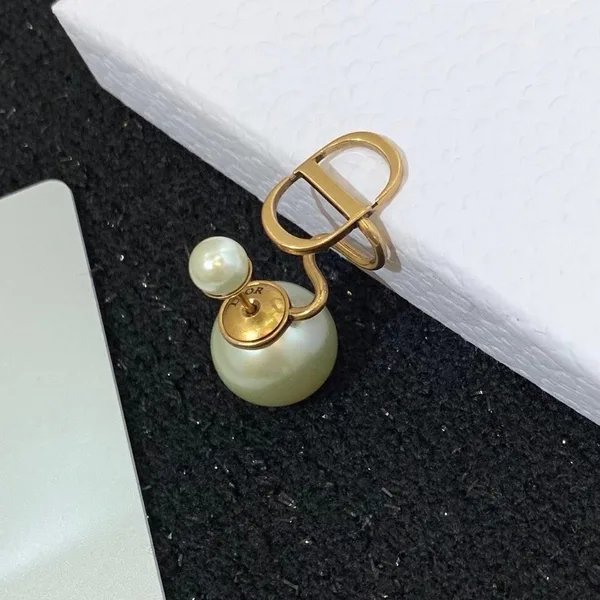 Dior Tribales Ear Jewelry In Antique Gold-Finish Metal and Pearl-Effect Details product view 3