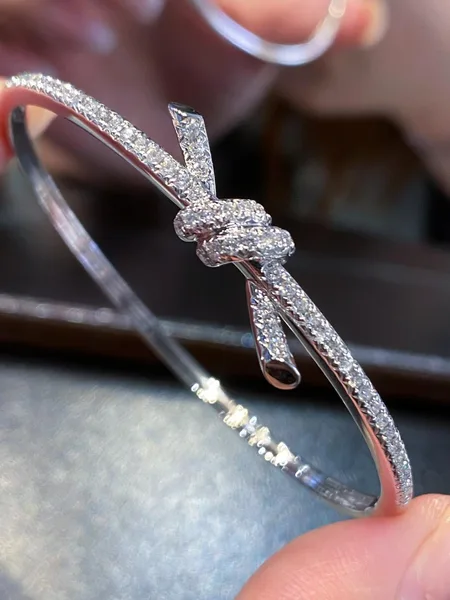 Tiffany  Co. Knot Full Pavé-Effect Bangle Silver-Tone product photo