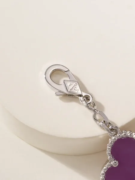 Van Cleef  Arpels Alhambra Purple Five-Clover Silver-Tone Bracelet product view 9