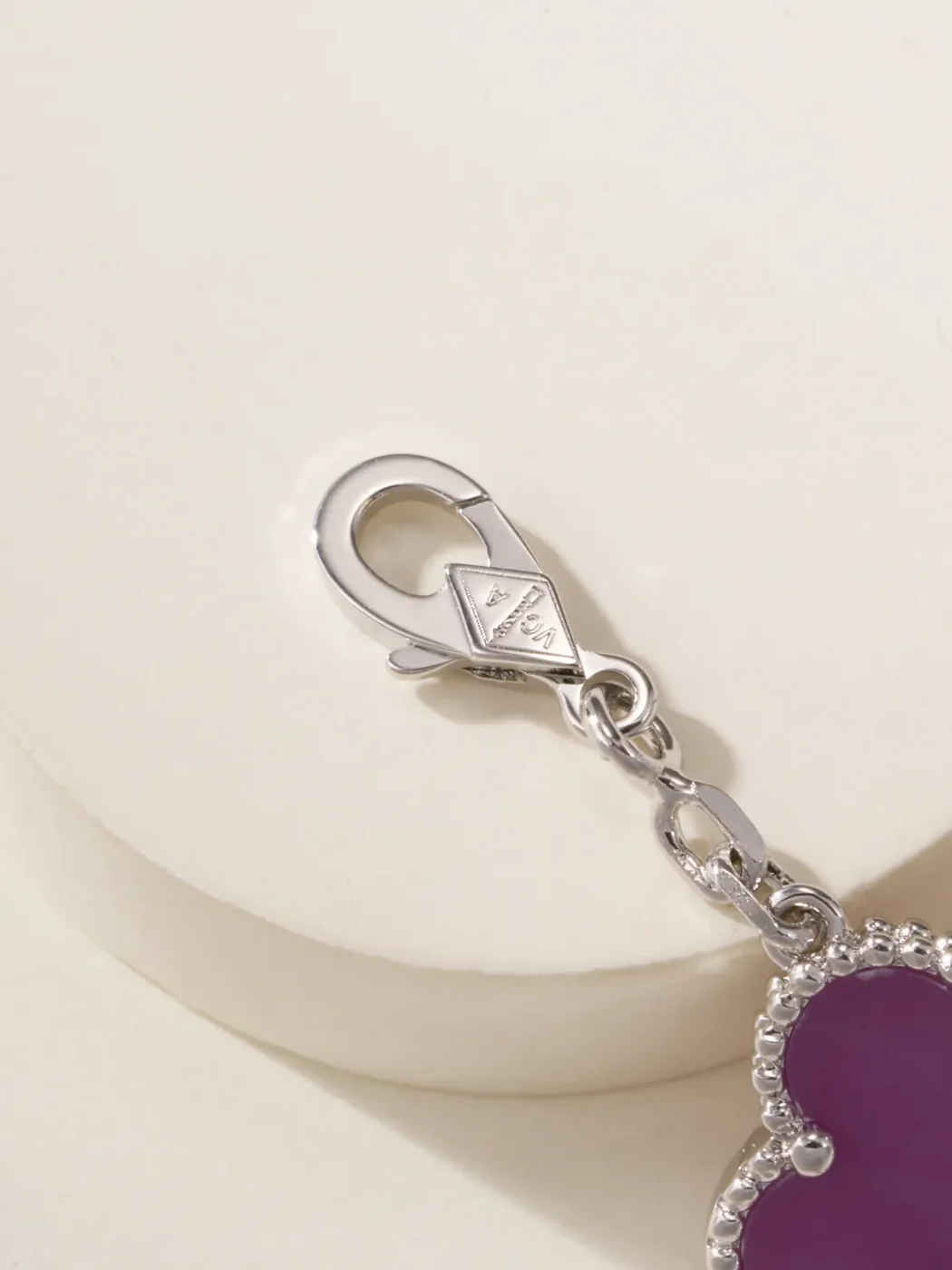 Van Cleef  Arpels Alhambra Purple Five-Clover Silver-Tone Bracelet product view 9