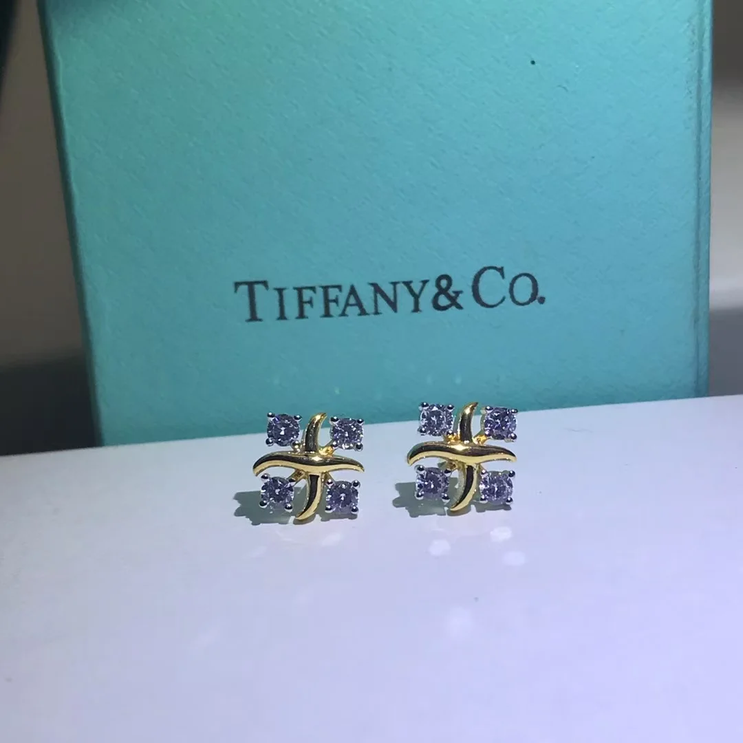 Tiffany  Co. Lynn Star Stud Earrings Gold-Tone product view 1