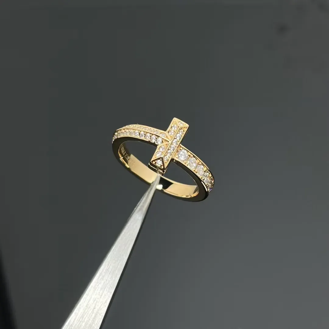 Tiffany  Co. T1 Narrow Pavé-Effect Ring Rose-Tone product view 1