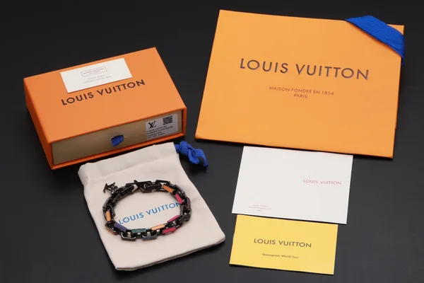Louis Vuitton Color Enamel Monogram Link Bracelet Black with Multicolor Accents product view 3