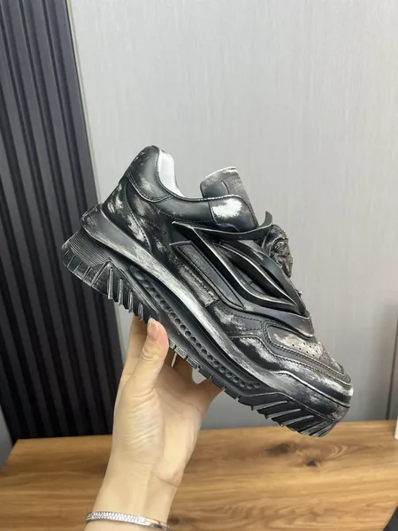 Versace Leather Sneakers in Black product view 4