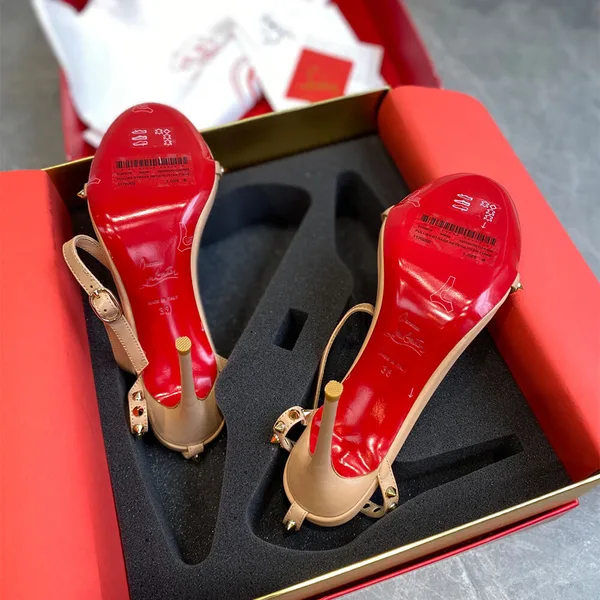 Christian Louboutin So Me Studded Ankle-Strap Sandals Nude Pink product view 7