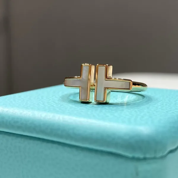 Tiffany  Co. Double T White Inlay Ring Rose-Tone product view 2