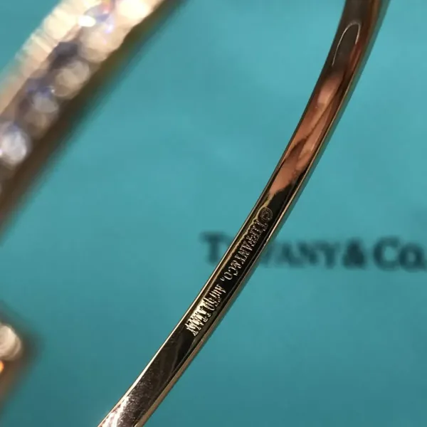 Tiffany  Co. Double T Full Pavé-Effect Bangle Silver-Tone product view 4