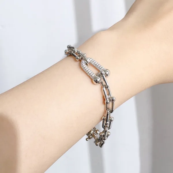 Tiffany  Co. HardWear Pavé-Effect Clasp Link Bracelet Silver-Tone product photo