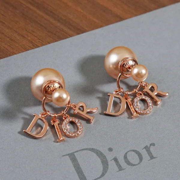 Dior Tribales Earrings In Rose Gold-Tone Metal Pearl-Effect Details and Crystals product view 7