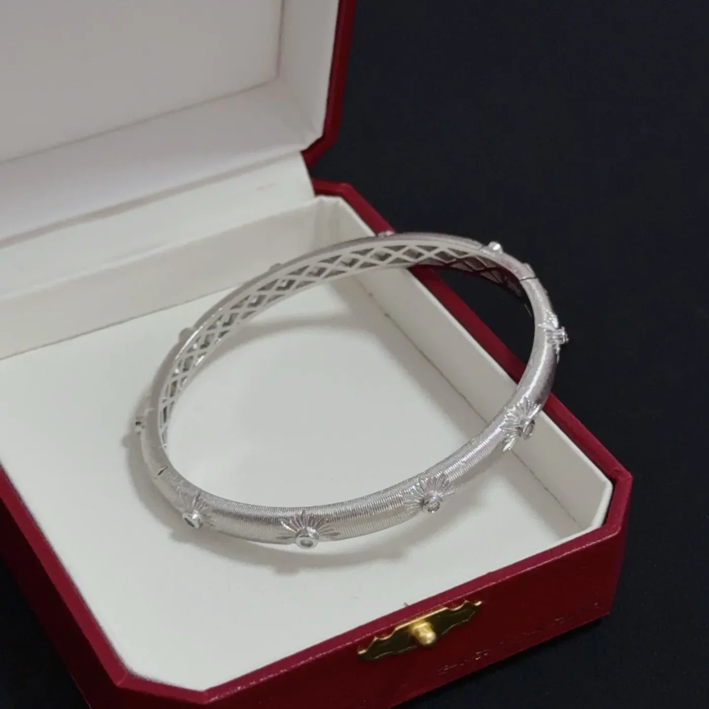 Cartier Silver-Tone Pave-Effect Bangle Bracelet product view 5