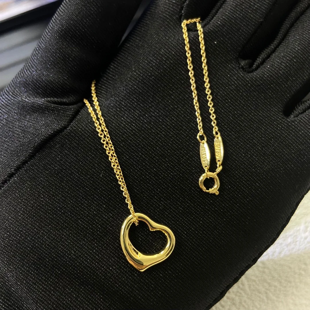 Tiffany  Co. Smooth Open Heart Necklace Gold-Tone product view 3