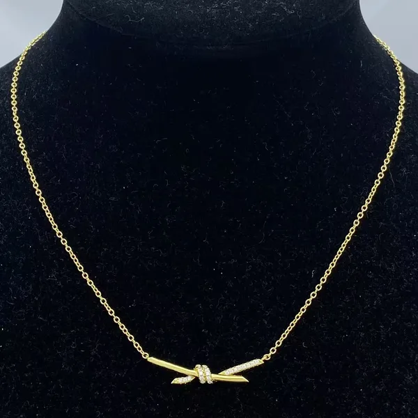 Tiffany  Co. Smooth Knot Pendant Necklace Gold-Tone product view 7