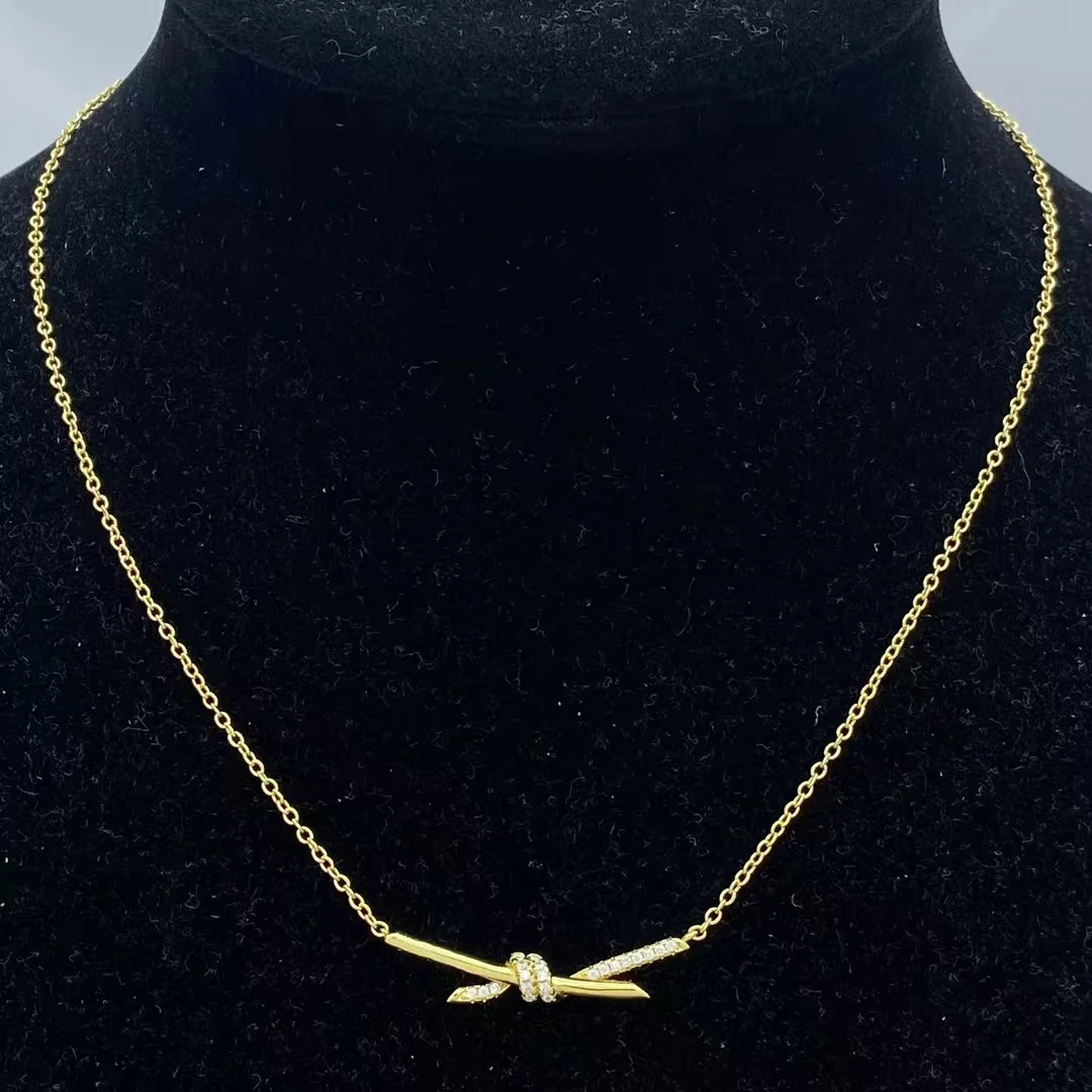 Tiffany  Co. Smooth Knot Pendant Necklace Gold-Tone product view 7
