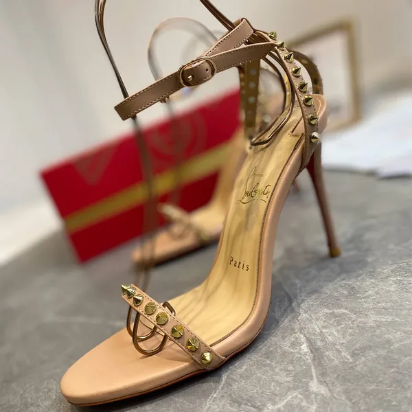 Christian Louboutin So Me Studded Ankle-Strap Sandals Nude Pink product view 3