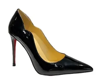 Christian Louboutin Hot Chick Scalloped Patent Pumps Black product photo