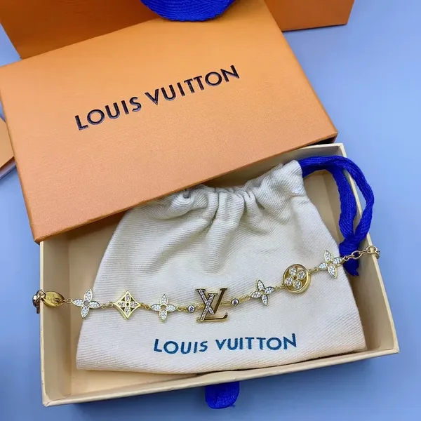 Louis Vuitton Hollow Pavé Blossom LV Charm Bracelet Gold-Tone product view 2