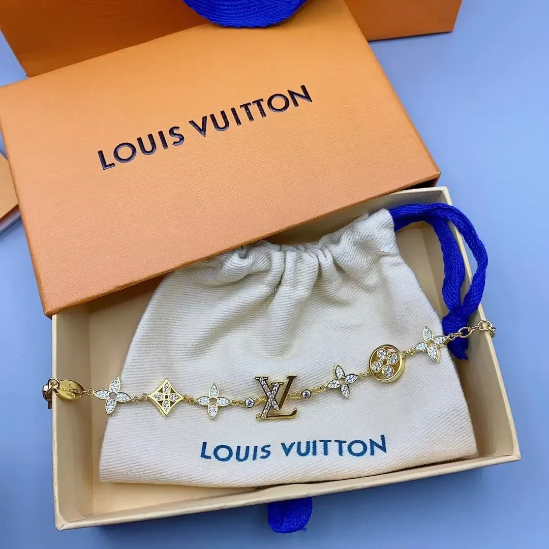 Louis Vuitton Hollow Pavé Blossom LV Charm Bracelet Gold-Tone product view 2