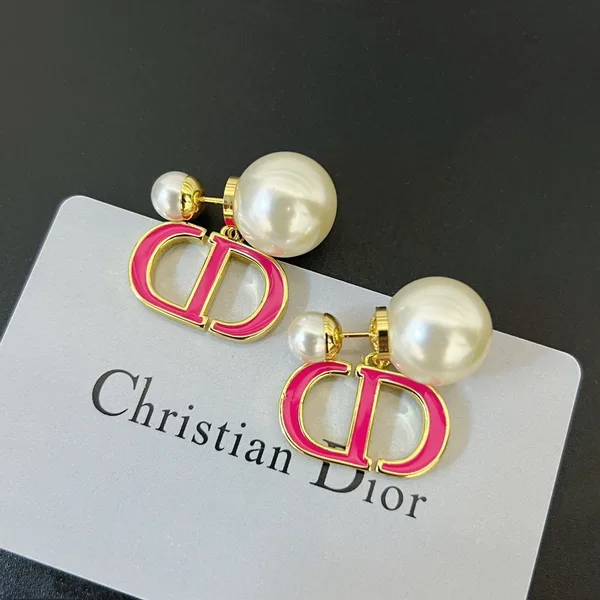 Dior Tribales Earrings in Metal and White Pearl-Effect Details with Rani Pink Lacquer product view 2