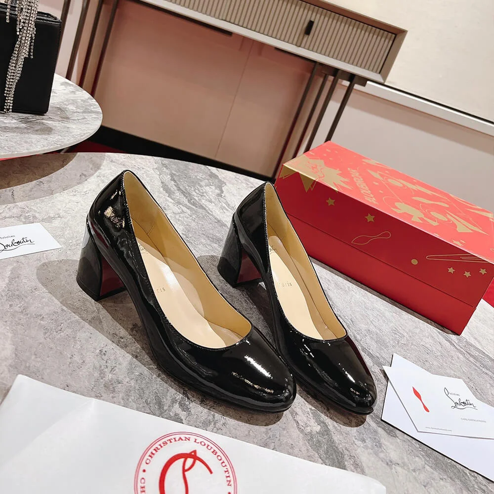 Christian Louboutin Miss Sab 85 Block-Heel Pumps Black product view 4