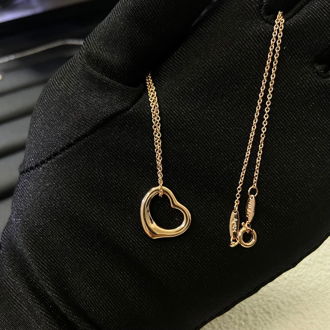 Tiffany  Co. Smooth Open Heart Necklace Gold-Tone product view 2