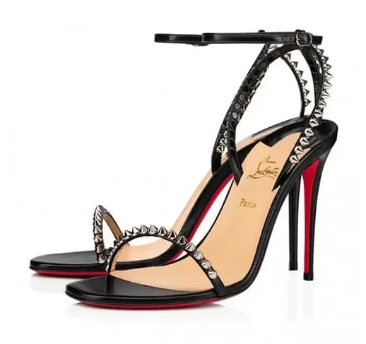 Christian Louboutin So Me Studded Ankle-Strap Sandals Black product view 1