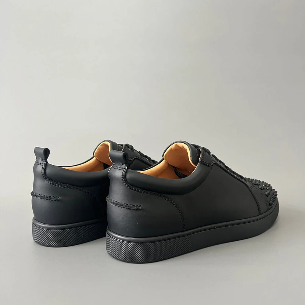 Christian Louboutin Louis Junior Spikes Sneakers Black with Black Sole product view 5