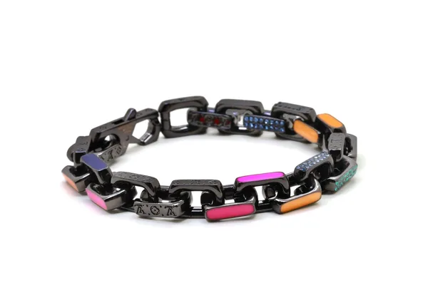 Louis Vuitton Color Enamel Monogram Link Bracelet Black with Multicolor Accents product view 6