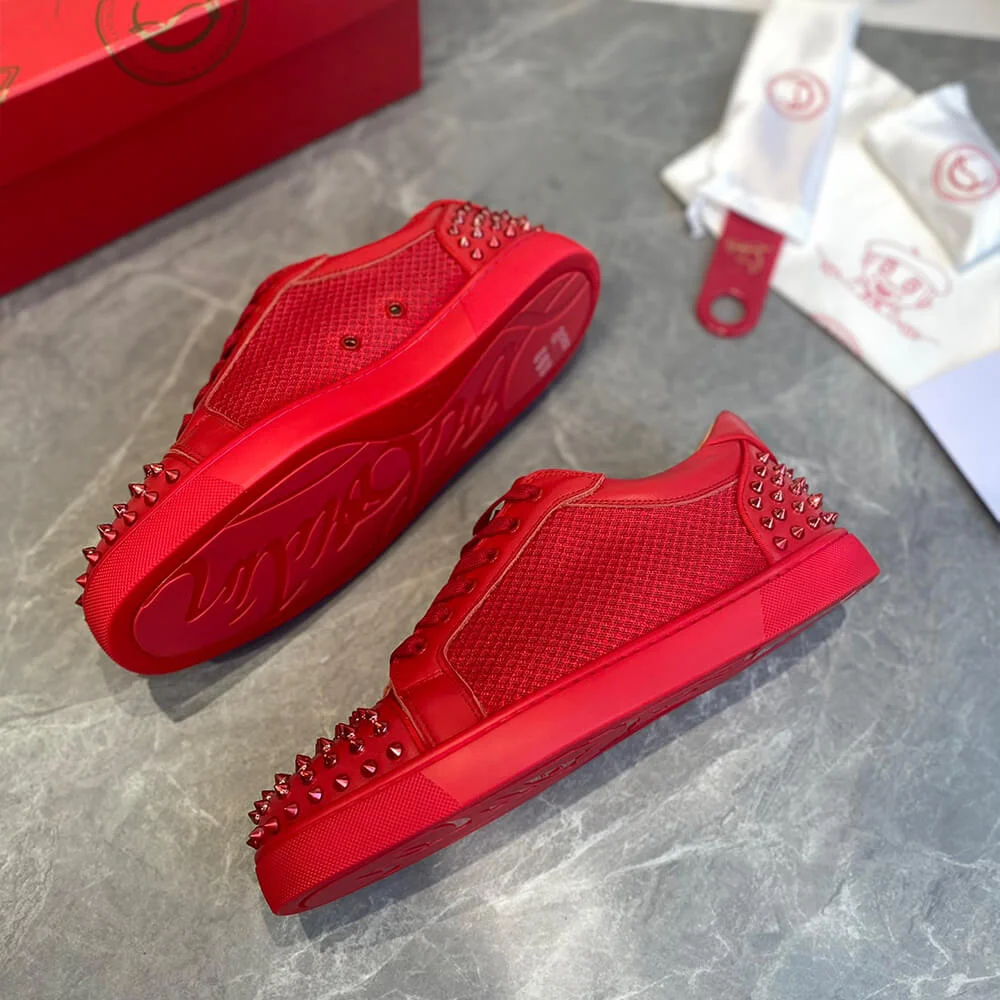 Christian Louboutin Vieira 2 Studded Sneakers Red product view 5