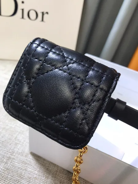 Dior Caro 15MM Belt with Removable Pouch in Black Calfskin product view 9