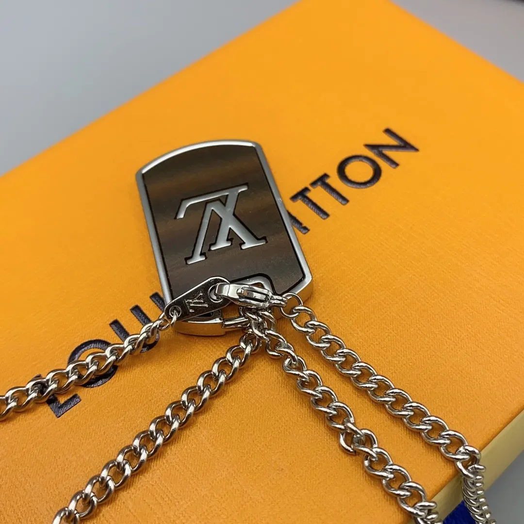 Louis Vuitton Reversible LV Tag Pendant Necklace Silver-Tone product view 5