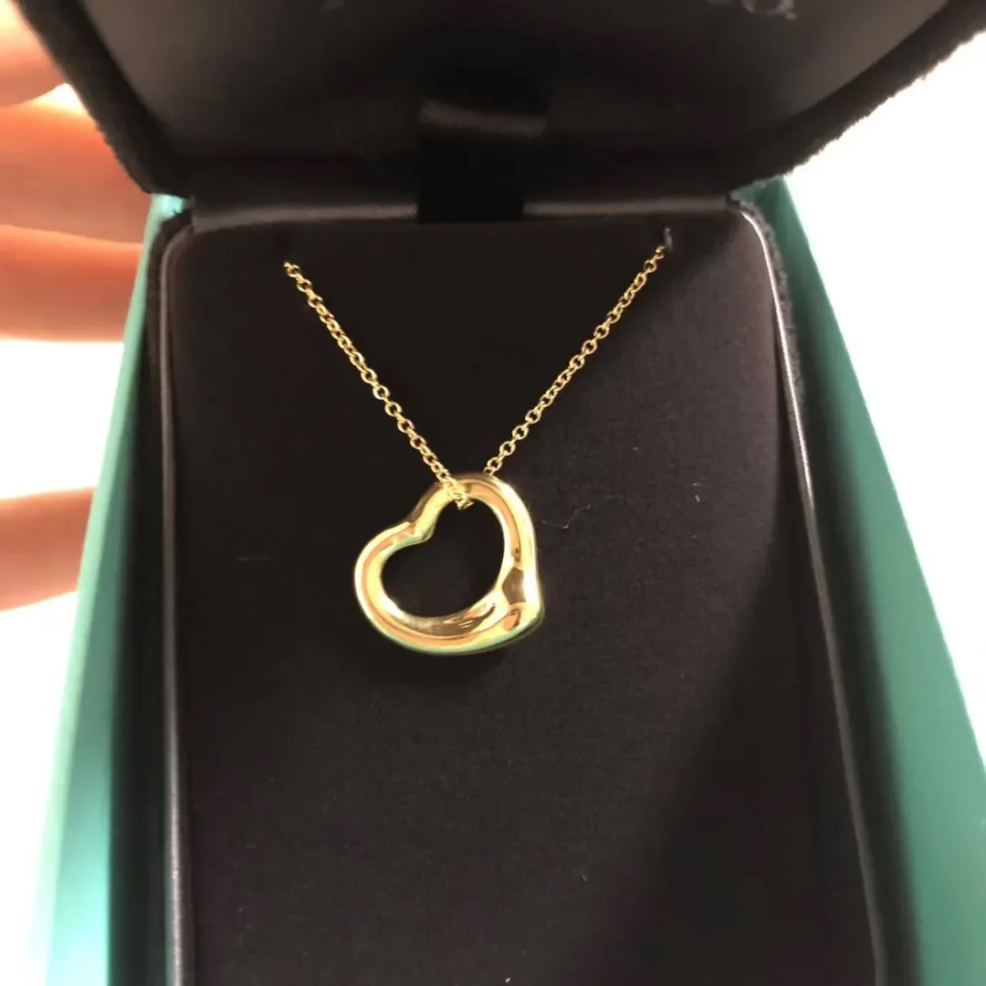 Tiffany  Co. Smooth Open Heart Necklace Gold-Tone product view 1
