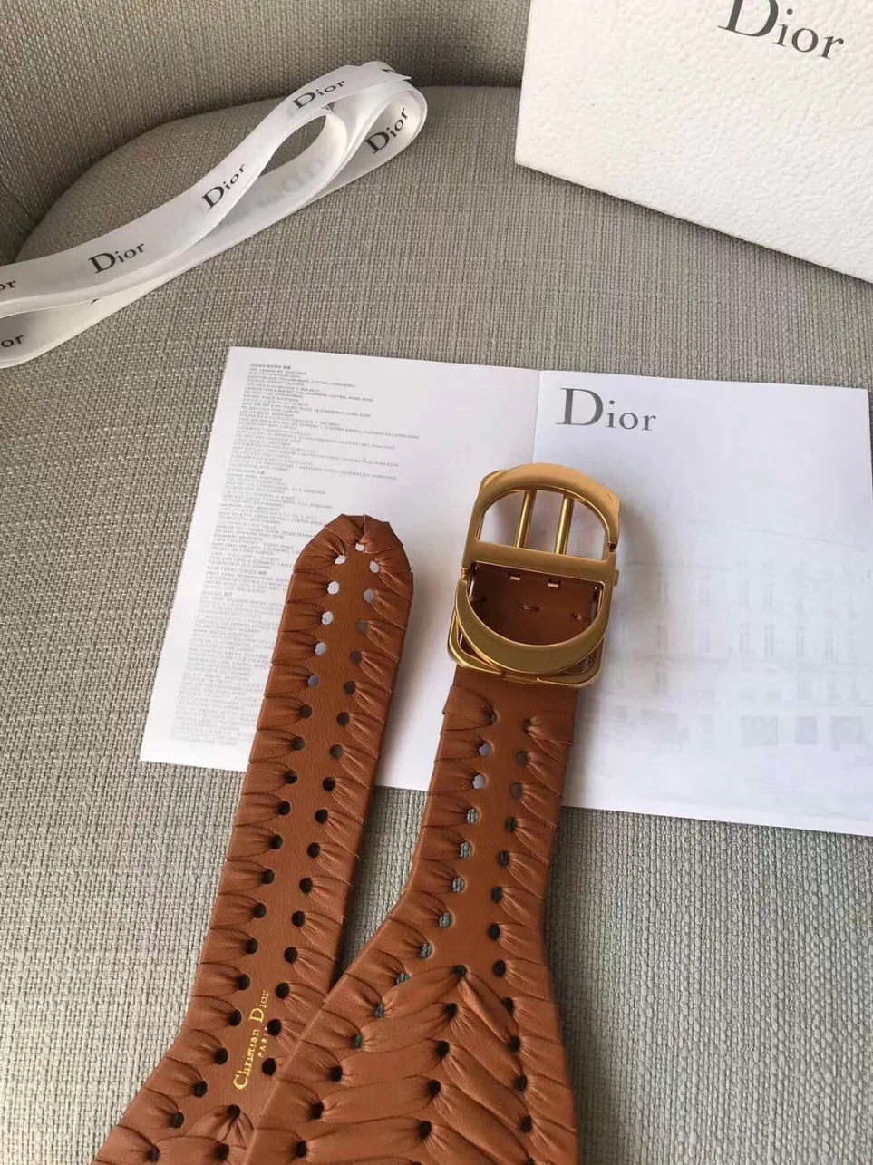 Dior 30 Montaigne 40MM Belt In Camel Calfskin product view 6