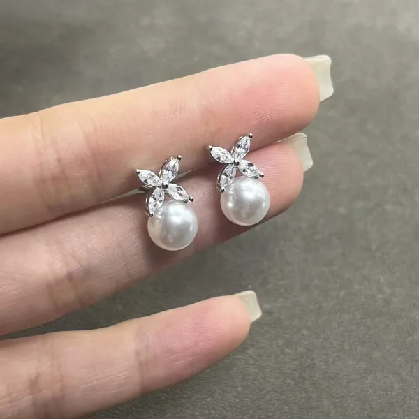 Tiffany  Co. Victoria Flower Pearl-Effect Earrings Silver-Tone product view 3