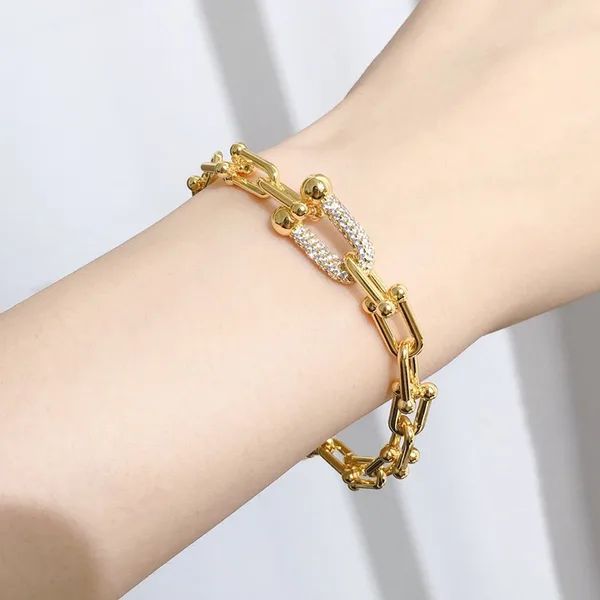 Tiffany  Co. HardWear Pavé-Effect Clasp Link Bracelet Gold-Tone product view 2