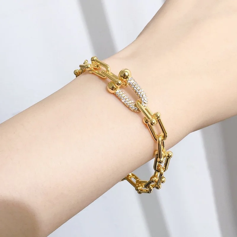 Tiffany  Co. HardWear Pavé-Effect Clasp Link Bracelet Gold-Tone product view 2