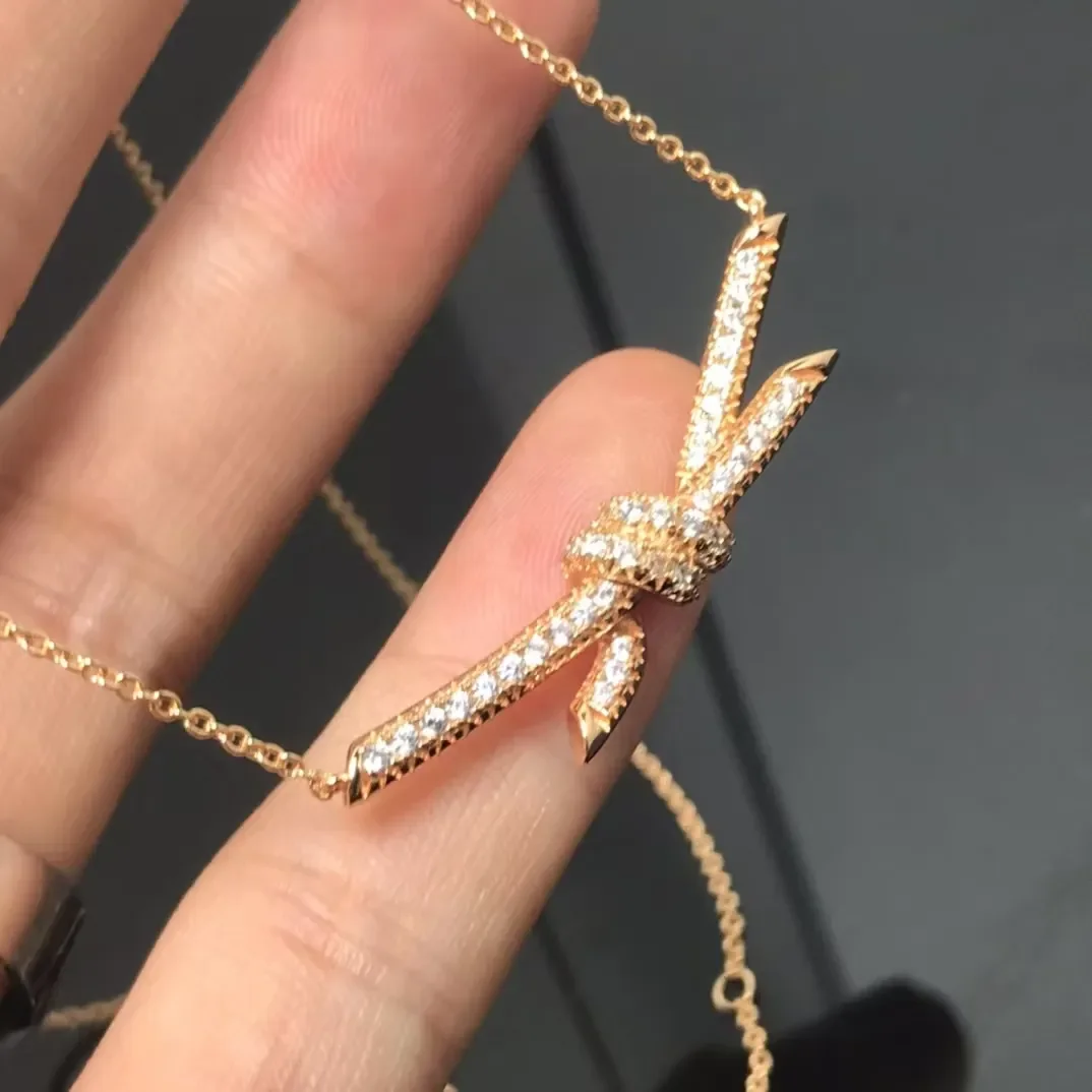 Tiffany  Co. Knot Full Pavé-Effect Pendant Necklace Gold-Tone product view 1