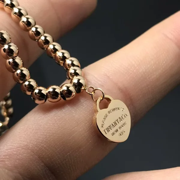 Tiffany  Co. Heart Tag Bead Bracelet Rose-Tone product view 4