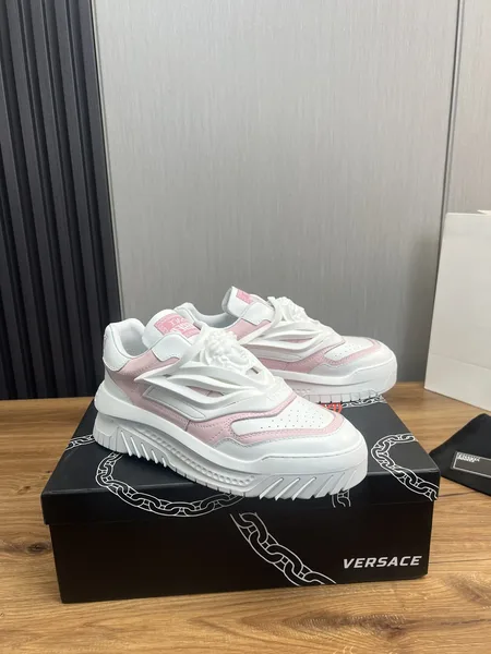 Versace Leather Sneakers White Pink product view 3