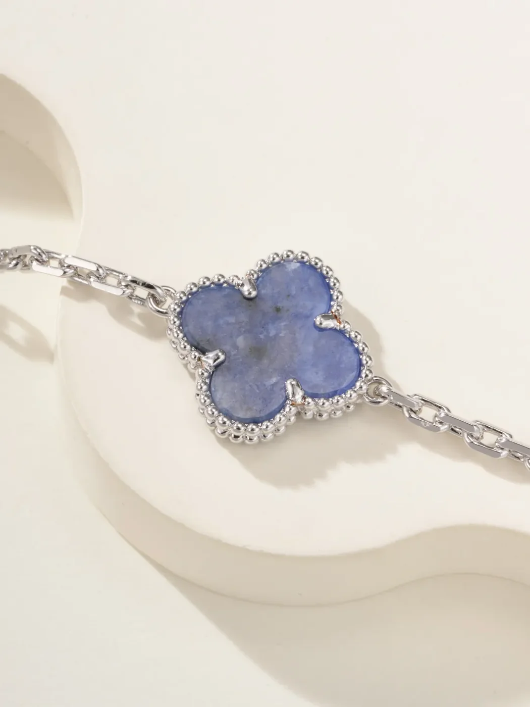 Van Cleef  Arpels Alhambra Blue Five-Clover Silver-Tone Bracelet product view 6