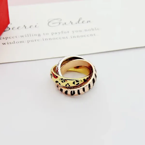 Cartier Trinity Three-Tone Animal-Pattern Interlocking Ring product view 8