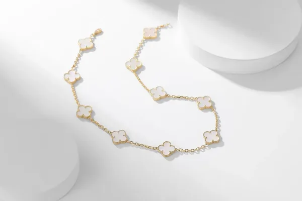 Van Cleef  Arpels Alhambra White Ten-Motif Gold-Tone Necklace product photo
