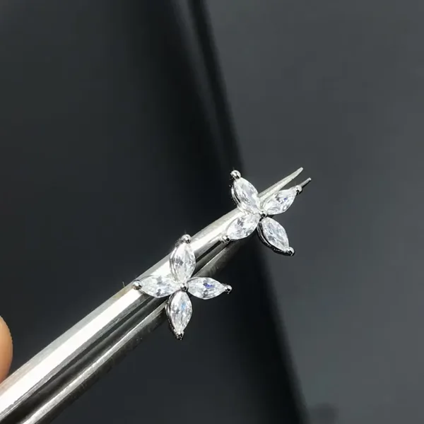 Tiffany  Co. Victoria Flower Stud Earrings Silver-Tone product photo