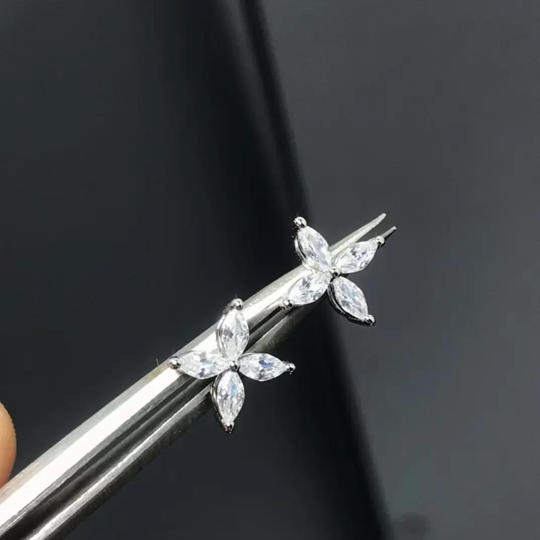Tiffany  Co. Victoria Flower Stud Earrings Silver-Tone product view 1