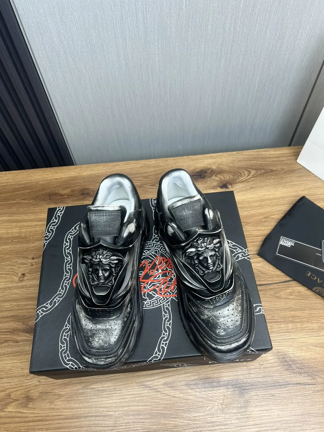 Versace Leather Sneakers in Black product view 2