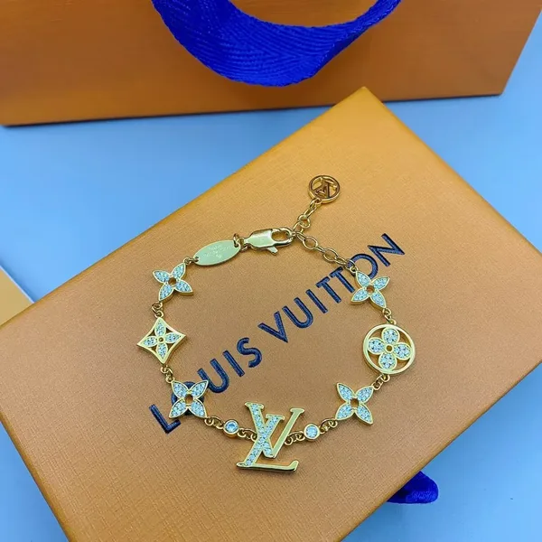 Louis Vuitton Hollow Pavé Blossom LV Charm Bracelet Gold-Tone product photo