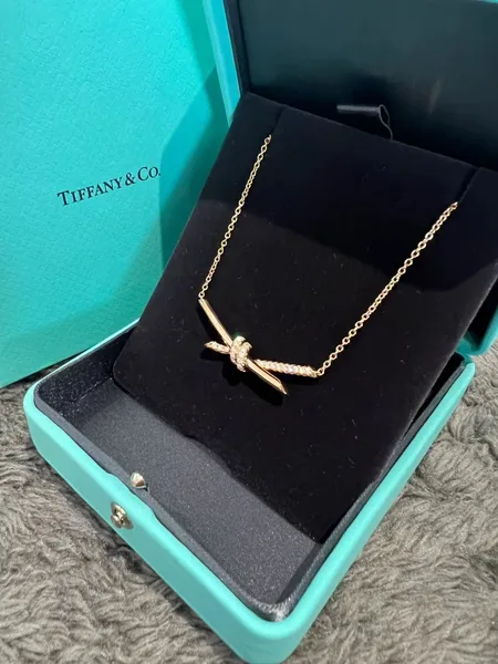 Tiffany  Co. Smooth Knot Pendant Necklace Gold-Tone product view 4