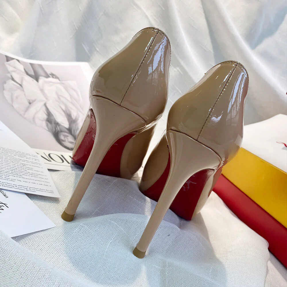 Christian Louboutin New Very Prive 120 Peep-Toe Platform Pumps Nude Pink product view 8